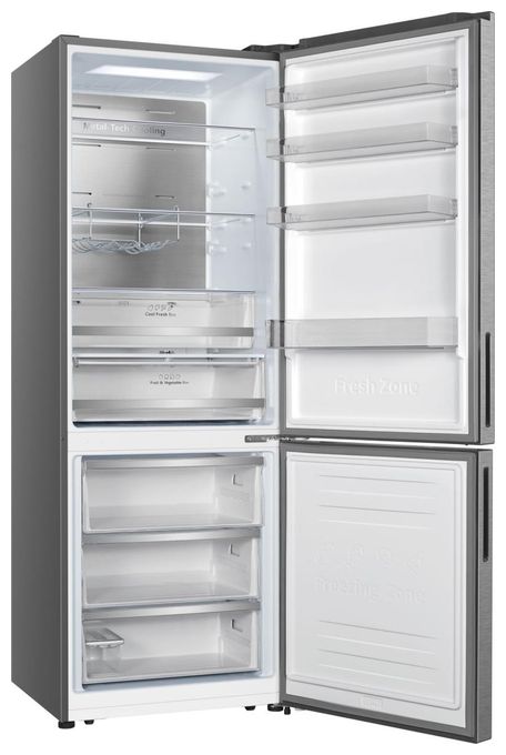 345 l / 150 l Kühl-Gefrierkombi freistehend NoFrost 152 kWh Jahr  RB645N4BIB (Grau, Edelstahl) 
