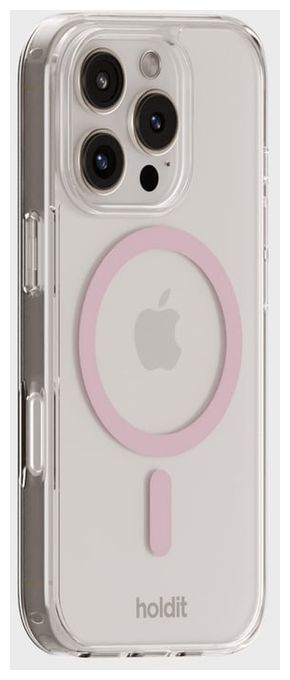 Cover für Apple iPhone 16 Pro  MagSafe Case (Pink, Transparent) 