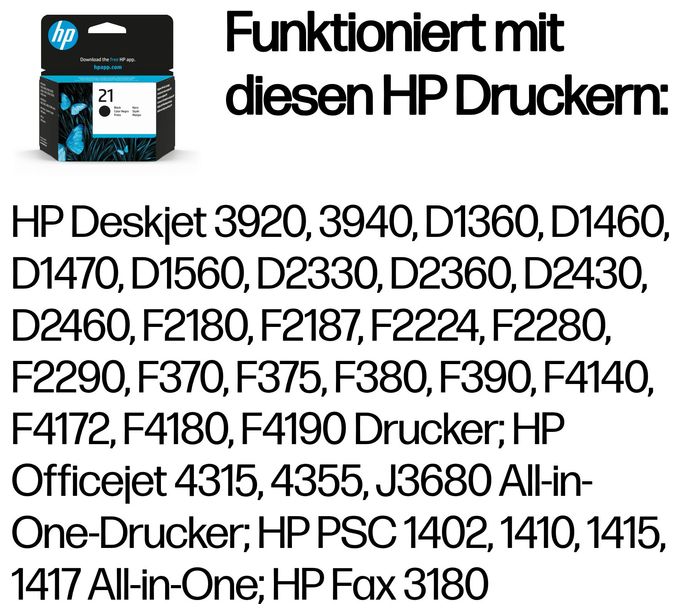 Druckerpatronen Schwarz 5 ml 190 Seiten Nr.21 