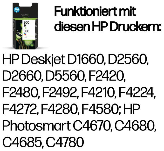 originale Druckerpatronen Schwarz, Cyan, Magenta, Gelb 200 Seiten Nr.300 