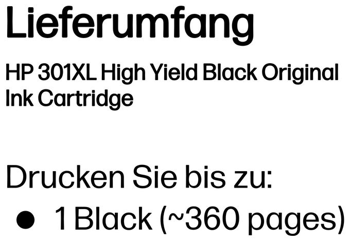 Druckerpatronen Schwarz 8 ml 360 Seiten Nr.301XL 