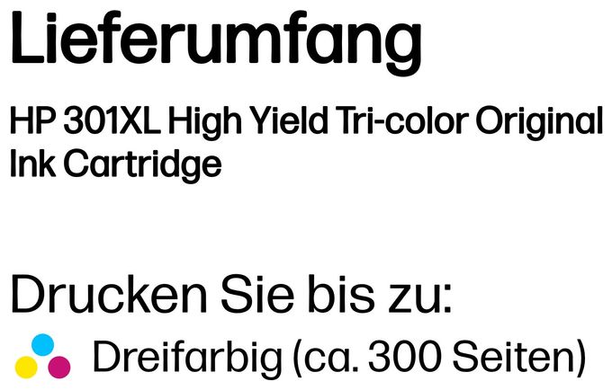 Druckerpatronen Cyan, Magenta, Gelb 6 ml Nr.301XL 