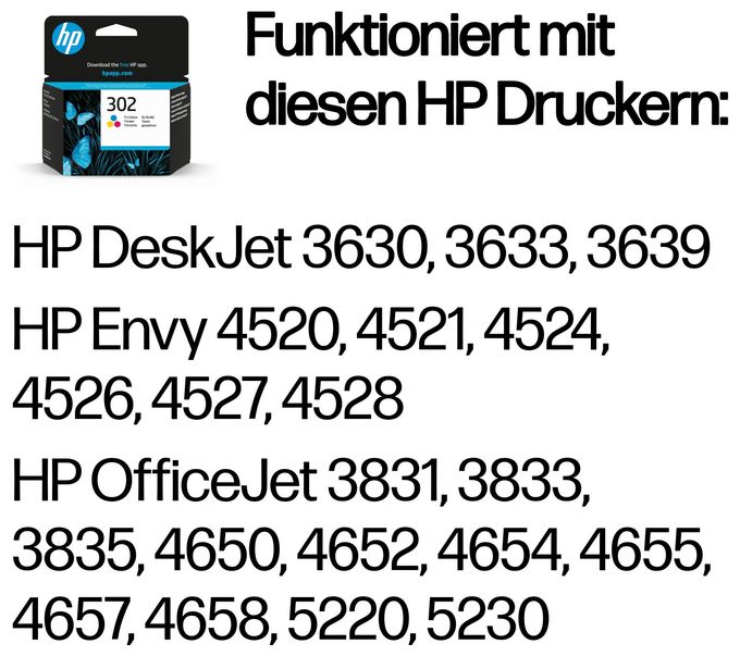 Druckerpatronen Cyan, Magenta, Gelb Nr.302 