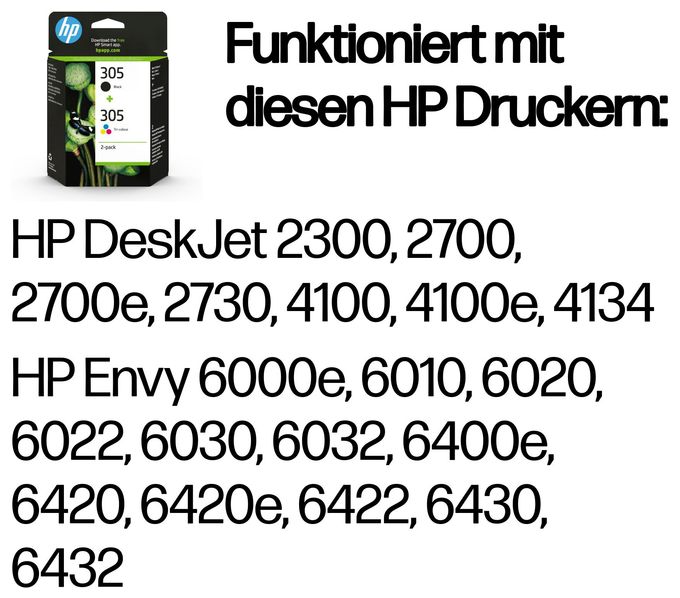 originale Druckerpatronen Schwarz, Cyan, Magenta, Gelb 120 Seiten Nr.305 