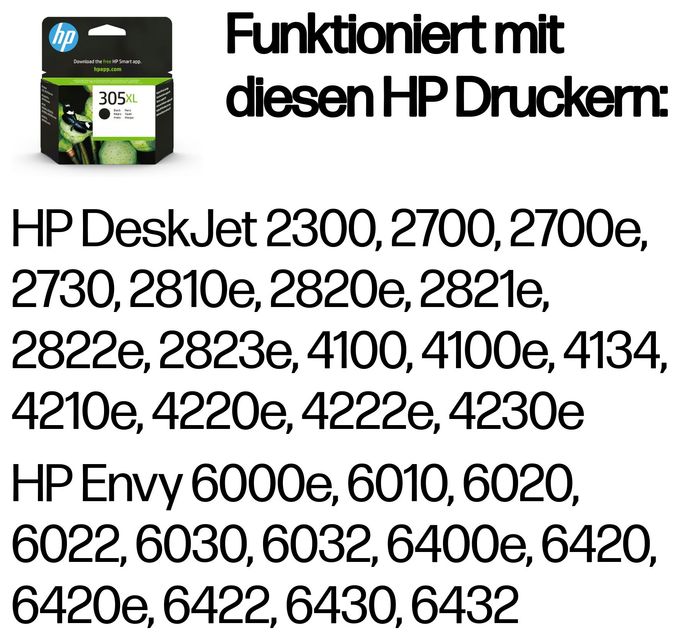 originale Druckerpatronen Schwarz 4 ml 240 Seiten Nr.305XL 