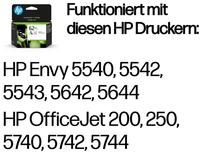 Druckerpatronen Cyan, Magenta, Gelb 11,5 ml Nr.62XL 