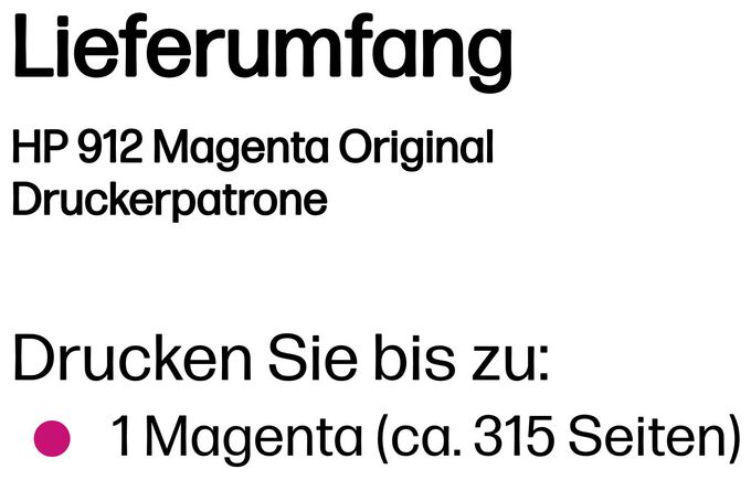 originale Druckerpatronen Magenta 2,93 ml Nr.912 