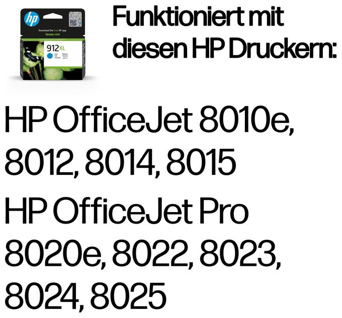 originale Druckerpatronen Cyan 8,5 ml Nr.912XL 