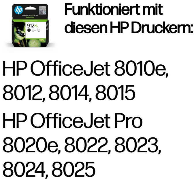 originale Druckerpatronen Schwarz 18 ml 720 Seiten Nr.912XL 