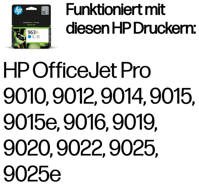 originale Druckerpatronen Cyan 22,77 ml Nr.963XL 