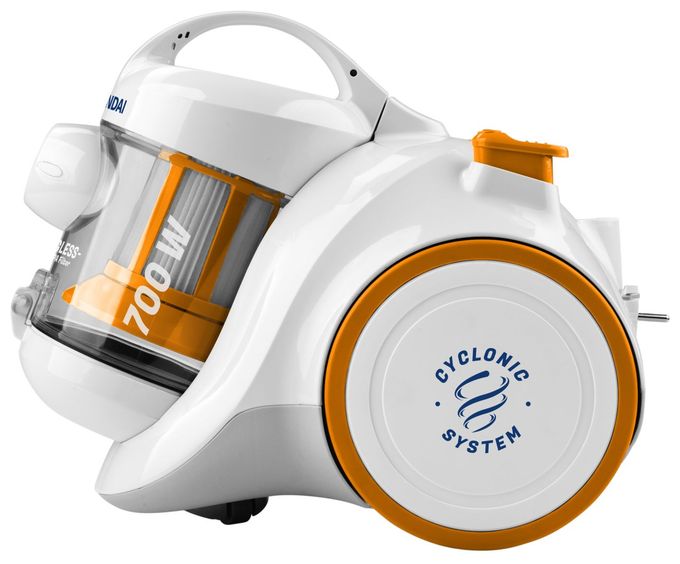 Bodenstaubsauger Beutellos 700 W HEPA  VC009 (Weiß, Orange) 