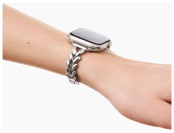 Armband Apple Watch 38/40/41/42 (Series10) - S/M  Delicate Chain Watch Band (Silber) 