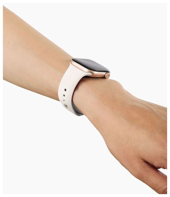 Armband 20 mm Apple Watch 38/40/41/42(Series10) - M/L  Silicone Watch Band (Weiß) 