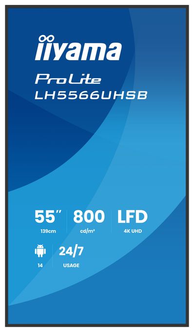 4K Ultra HD Monitor 139,7 cm (55 Zoll) 16:9 7 ms  ProLite LH5566UHSB-B1AG (Schwarz) 