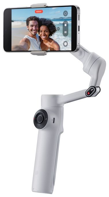 Stativ Gimbal für Smartphone faltbar Bluetooth  Flow 2 AI Tracker Bundle (Hellgrau) 