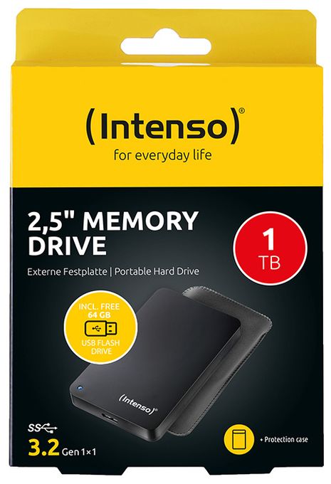 1 TB externe Festplatte 2.5"  Memory Drive Bonuspack (Schwarz) 