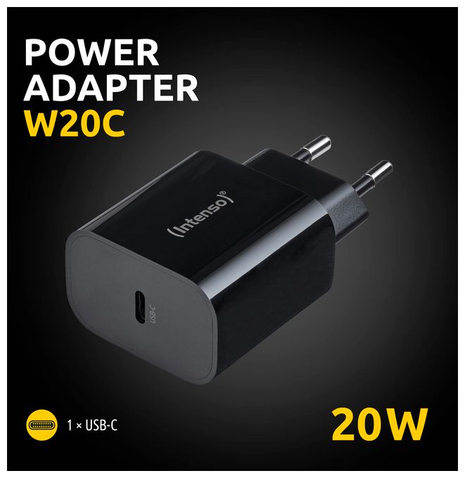 Power Adapter W20C, 20W, USB-C Anschluss, schwarz 