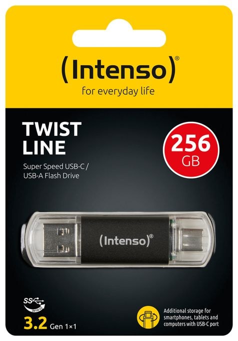 USB Type-A / USB Type-C Stick 256 GB  Twist Line (Anthrazit) 