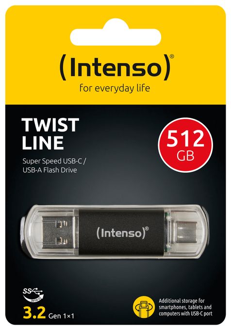 USB Type-A / USB Type-C Stick 512 GB  Twist Line (Anthrazit) 