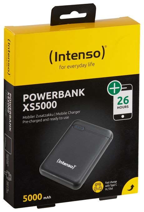 5000 mAh Powerbank Micro-USB + USB Type-C  XS (Schwarz) 
