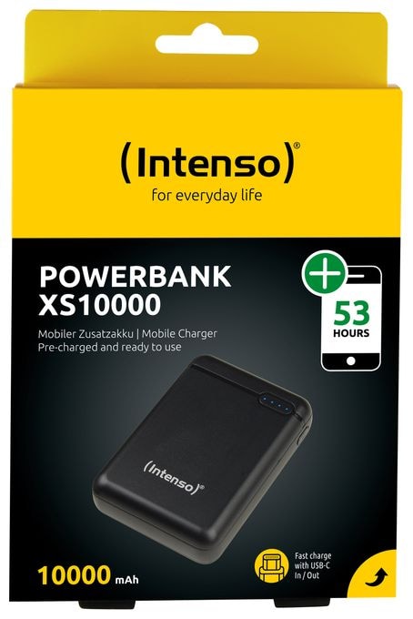 10000 mAh Powerbank Micro-USB + USB Type-C  XS (Schwarz) 