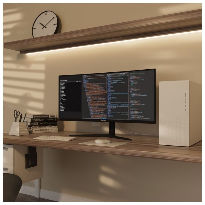 Quad HD Monitor 86,4 cm (34 Zoll) 21:9 5 ms 300 cd/m²  JN-IPS340UWQHD60C-C65W-HS (Schwarz, Silber) 