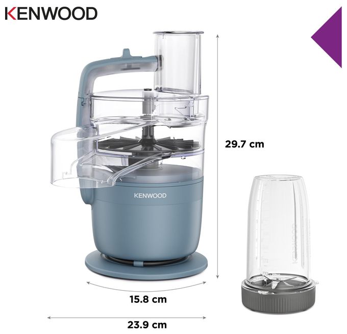 900 W Küchenmaschine 1,3 l mit Waage  FDP23 MultiPro Go Blend (Blau) 