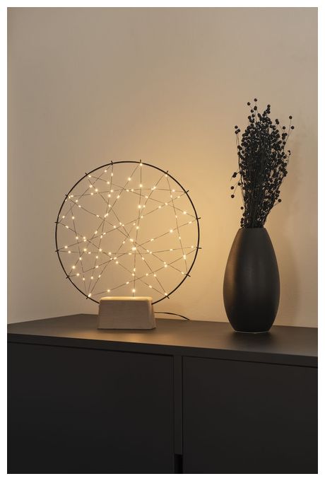 LED Ultra-Warmweiß(2200K) Bernstein 1783-787	Metallsilhouette Ring Holz 