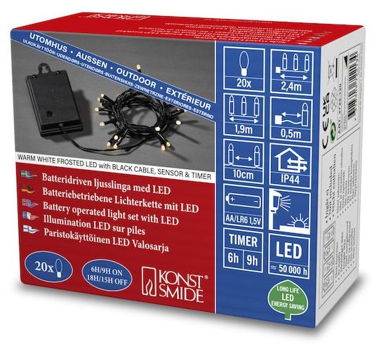 LED Ultra-Warmweiß(2500K) Warmweiß Batterie/Akku 3722-130 Lichterkette 20 