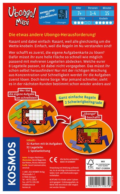 Brettspiel bis zu 4 Spielern ab 7 Jahr(e) Ubongo Mini 