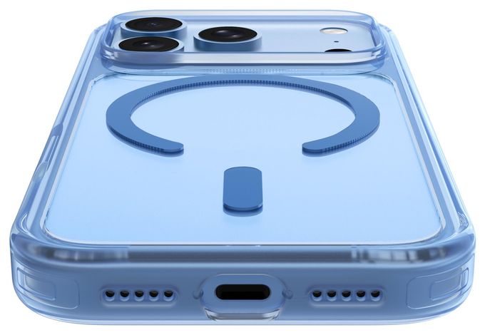Cover für Apple iPhone 18 Pro Max  Crystal Fluro (Transparent, Blau) 