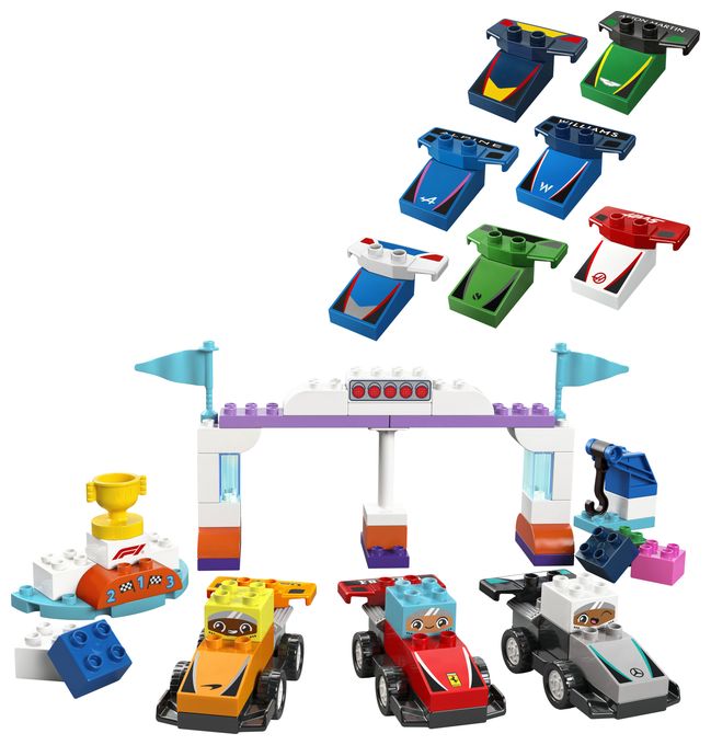 F1® Team Rennautos mit Rennfahrern 