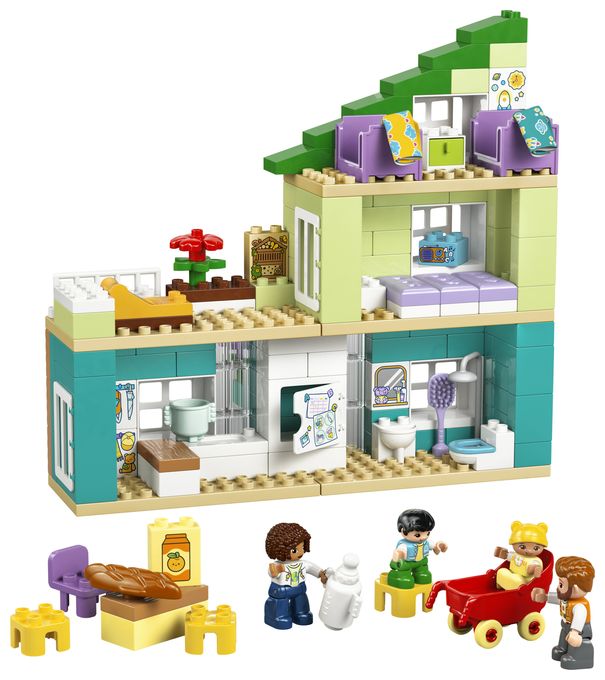 Modernes Familienhaus mit Figuren – 3-in-1-Set 