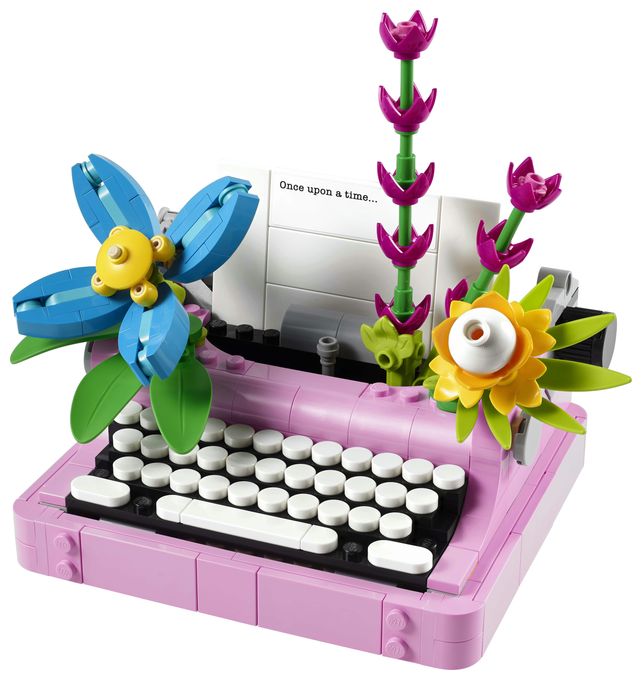 Schreibmaschine mit Blumen 