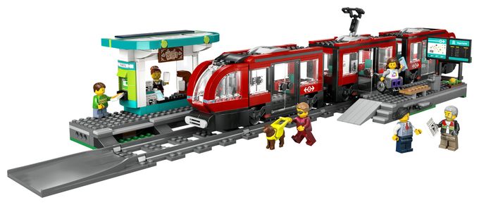 Straßenbahn mit Haltestelle 