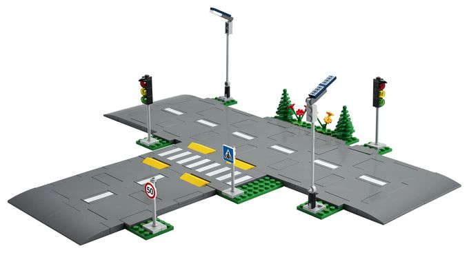 Straßenkreuzung mit Ampeln 