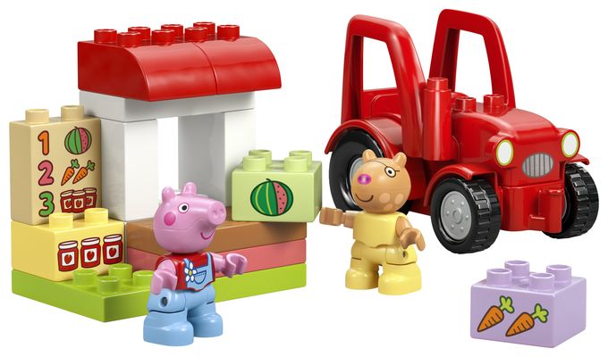 Traktor und Marktstand 