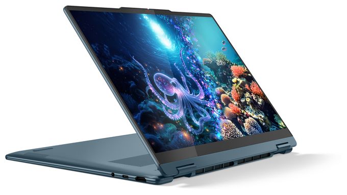 WUXGA Notebook 35,6 cm (14 Zoll) 1920 x 1200 Pixel 512 GB SSD Windows 11 Home AMD Ryzen 5 max. 4,8 GHz  Yoga 7 4AKP10 Copilot+ (Türkis) 