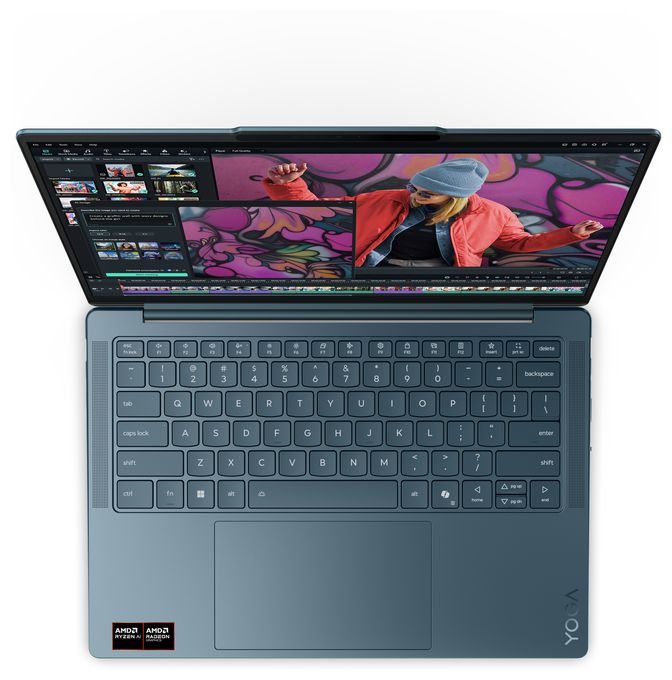2K Ultra HD Notebook 35,6 cm (14 Zoll) 2880 x 1800 Pixel 1 TB SSD Windows 11 Home AMD Ryzen 7 max. 5 GHz  Yoga Slim 7 14AKP10 Copilot+ (Türkis) 