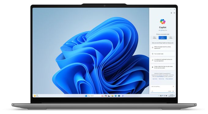 2K Ultra HD Notebook 38,9 cm (15.3 Zoll) 2880 x 1800 Pixel 1 TB SSD Windows 11 Home Intel Core Ultra 7 max. 4,8 GHz  Yoga Slim 7 15ILL9 (Grau) 