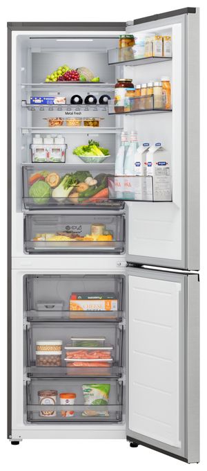 220 l / 113 l Kühl-Gefrierkombi freistehend NoFrost 169 kWh Jahr  GBBS514CPY (Silber) 