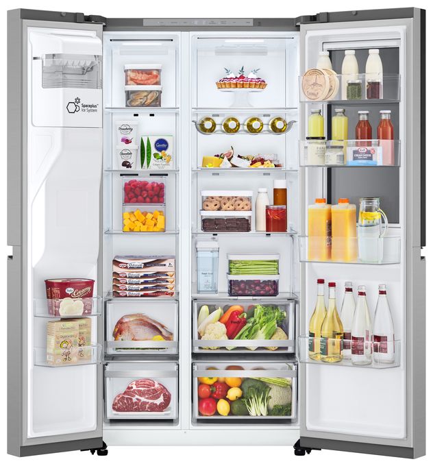 Side-by-Side Kühl-/ Gefrierkombination 407 l / 221 l 276 kWh NoFrost 1790 mm x 913 mm  GSXE81PYBD (Silber) 