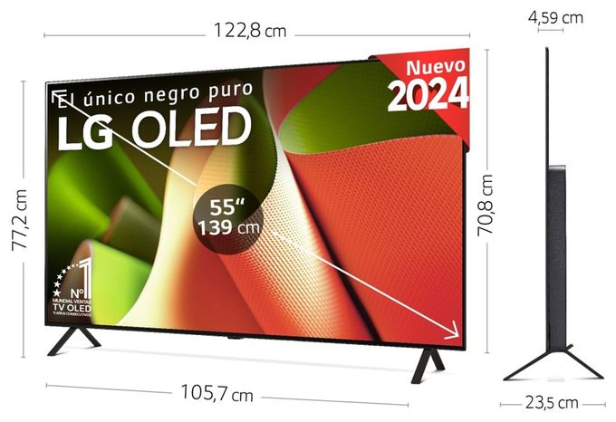 OLED 139,7 cm (55 Zoll) Fernseher 4K Ultra HD VESA 300 x 200 mm OLED55B4ELA 