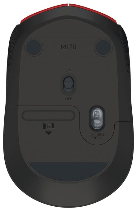 1000 DPI Büro Maus Optisch  M171 (Schwarz, Rot) 