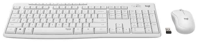 Büro Tastatur RF Wireless 2.4 GHz  MK295 Silent Wireless Combo (Weiß) 