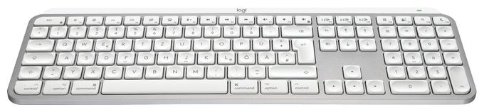LED Büro Tastatur RF Wireless + Bluetooth 2.4 GHz  MX Keys S for Mac (Aluminium, Weiß) 