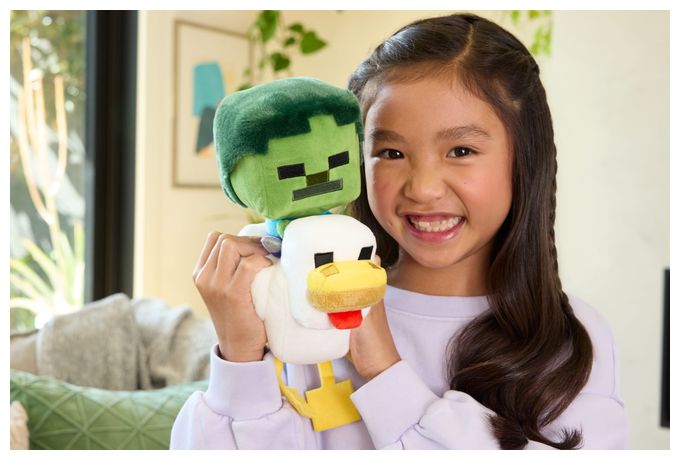 Minecraft Hühnerjockey-Zombie Spielzeug, ca. 20 cm große weiche Figur, vom Videospiel inspirierter Charakter 