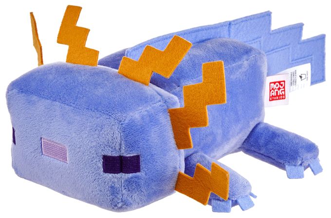 Minecraft weiches Spielzeug blaues Axolotl, ca. 20 cm große weiche Sammelfigur, vom Videospiel inspirierter Charakter 
