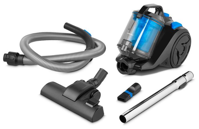 Bodenstaubsauger Beutellos 800 W HEPA (Transparent, Schwarz, Blau) E2001 MD12078 