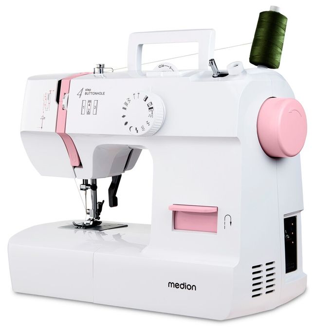 LIFE Nähmaschine SM70 (MD 11179) 12 verschiedene Stickmuster, 4 Schritte Knoploch, einstellbare Stichlänge, 70 Watt Motorleistung 